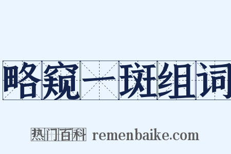 略窥一斑组词是什么意思的图片